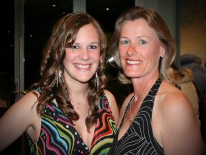 Elise Elmer and her mum, Fiona and opening night of 'Annie' (2006)